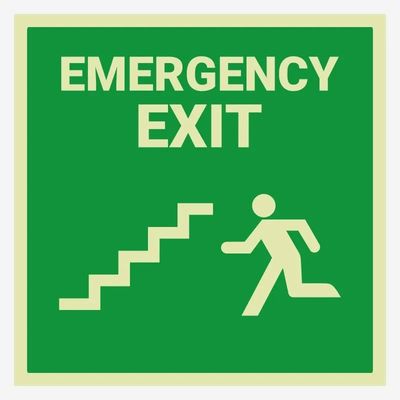 Safety Right Photoluminescent Signs Signs Glow In The Dark Exit Lights