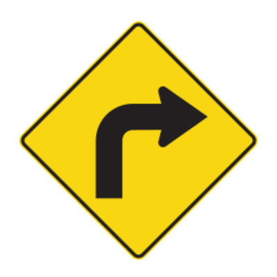 Prismatic Right Left Reverse Curve Sign Turn 24x24